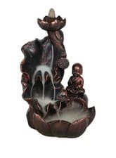 Image of Bronze Effect Buddha Backflow Incense Cone Burner Home Decor Gift