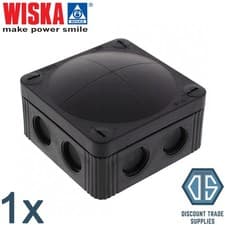 Image of 1x x2 5x 10x Wiska Combi 308/5 Weatherproof Outdoor Junction Box Black IP66