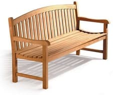 Image of Teak Outdoor Curved Bench - Gloucester Range - 3 sizes (1.2m, 1.5m & 1.8m)