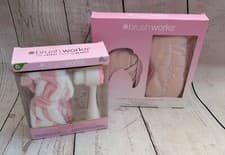 Image of Brush Works Satin sleep mask & hair turban & Cleansing Brush & Headband - Pink