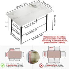Image of XXL Rectangular Expandable Marble Dining Table 4-12 Seaters Party Kitchen Furnit