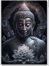 Image of Abstract Wall Art Poster Print Mural Buddha Canvas Painting 12x16 in.