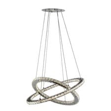 Image of 168 LED 2 Rings Chrome Finish Aluminium Ceiling Pendant Light with Clear Glass