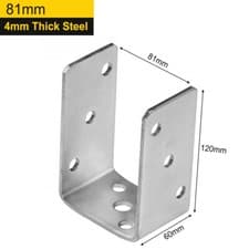 Image of Heavy Duty Galvanised Bolt Down Post Support Post Anchor Fence Foot Post Base
