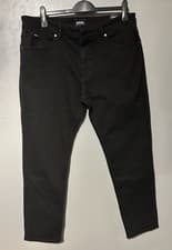 Image of Hugo Boss RE.Maine Black Jeans Denim Trousers Regular Fit Size W36 L32