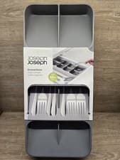 Image of Joseph Joseph Double Cutlery Organizer Tray/Drawerstore In Grey