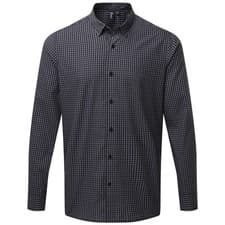 Image of Premier Mens Maxton Checked Long-Sleeved Shirt  RW9524
