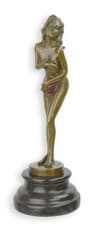 Image of An erotic bronze sculpture of a female nude replica retro design decoration
