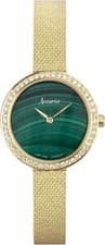 Image of Accurist Jewellery Ladies Watch with Green Dial and Gold Strap 78004
