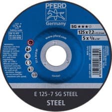 Image of PFERD 62212626 Sg Steel Grinding Disc 125mm Dia 22.23mm Bore 10pcs