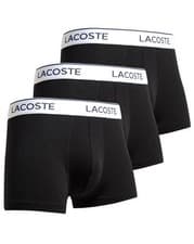 Image of Lacoste Triple Pack Boxer Trunks Black