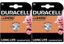 Image of 2x Duracell CR2450 Battery 3V Lithium Coin Cell DL2450