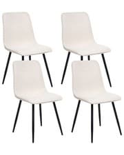 Image of Set of 4 Dining Chairs TUSCOLA Fabric Light Beige