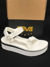 Image of Teva Women's Flatform Universal Mesh Print Platform Sandals Bright White 1102451