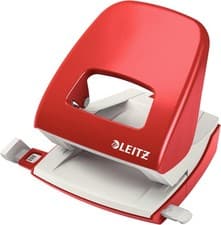 Image of Leitz Nexxt Metal Office Hole Punch Red 30 Sheet Capacity for Paper