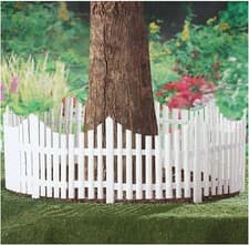 Image of Lawn Border Edge Fence - 4pcs White Plastic Wooden Effect Edging Picket Garden