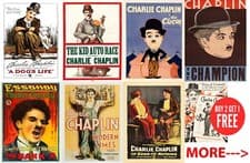 Image of Charlie Chaplin Wall Art Decor Vintage Movie Poster Print A0-A1-A2-A3-A4-MAXI