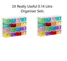 Image of 2 X Really Useful 0.14 Litre Organiser With 16 x 0.14 Litre Colour Boxes