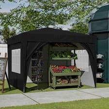 Image of BIRCHTREE Pop Up Gazebo 3x3m Awning Party Tent Canopy Marquee Waterproof Garden