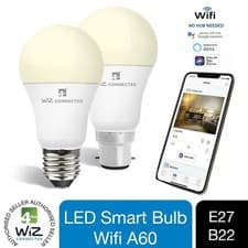 Image of 4lite WiZ Connected A60 White WiFi LED Smart Bulb - E27/B22