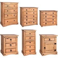 Image of Corona 1 3 4 5 Drawer Chest Rustic Mexican Solid Waxed Pine Bedroom Furniture
