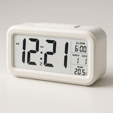 Image of LED Digital Alarm Clock Bedside Snooze Time Temperature Night Mode Large Display