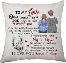Image of To My Love Cushion Cover Gift for Her & Him Valentines Pillow Cover for Wife and