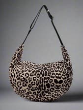 Image of Jessie Oversized Crescent Bag - Natural Leo
