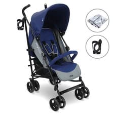 Image of My Babiie MB02 Plus Lightweight Stroller - Blue and Grey
