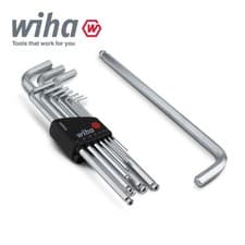 Image of Wiha 36453 L-key Allen Hex Chrome Plated Set With Compact Holder Ball End 11pcs