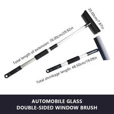 Image of SEAMETAL Car Window Cleaning Brush Mirror Glass Squeegee Wiper 2 in 1 Retractabl