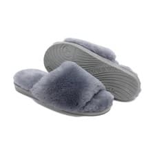 Image of Luxury Sheepskin Slide Slippers Open Toe Fur Mule UK