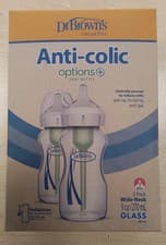 Image of Dr Brown's Anti-Colic Options+ Baby Bottles 9oz Glass 2 Pack - Z#9002
