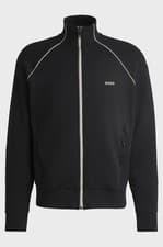 Image of Mens Tracksuit BOSS Top Black Full Zip Track Jacket With Logo - Skaz 1 Size M