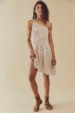 Image of Free People Clementina Dress Size M Ivory Print Sleeveless – RRP £118