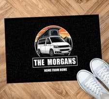 Image of Personalised Campervan door mat Orange & Black in-door mat 60 x 40 cm CVB01