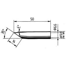 Image of Ersa Soldering Tip Bevelled 14mm 1pc
