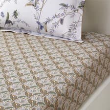 Image of Yves Delorme GRIMANI FITTED SHEET 75x85" Palazzo Paisley Floral Graphics France