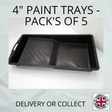 Image of 4" PAINT TRAYS - BLACK PLASTIC - PACK'S OF 5 - UK MADE.