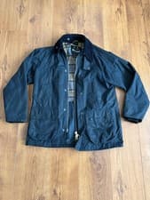 Image of Barbour Bedale Short’ Wax Jacket Mens Navy Size 36 / Medium /Like New
