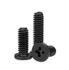 Image of M4 M5 M6 Black Steel Phillips Wafer Flat Head Screw Bolt Laptop Notebook Bolts