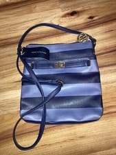 Image of Tommy Hilfiger New Blue Stripe Crossbody Bag New With Tags