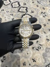 Image of Michael Kors MK5955 Lexington Two-Tone Stainless Steel Chronograph Ladies Watch