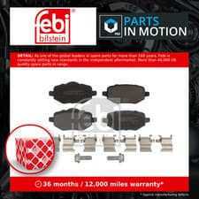 Image of Brake Pads Set fits VAUXHALL CORSA F 1.2 Rear 2019 on 1643574280 1680301680 Febi