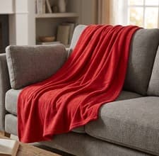 Image of Fleece Blanket Throw 180cm x 140cm Red