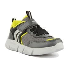 Image of Geox Aril Boy Kids Single Strap Casual Mesh Trainers In Grey Size UK 1 - 13