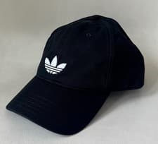Image of Adidas Unisex Adicolor Black Classic Trefoil Baseball Cap, Adjustable Strap!