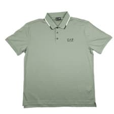 Image of Emporio Armani EA7 Mens Light Green Cotton Polo Shirt Size XL Authentic