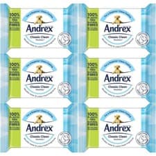 Image of Andrex Toilet Tissue Classic Clean Washlets Moist 36 Wipes x 6