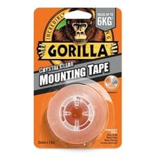 Image of Gorilla Mounting Tape Double Sided Weatherproof Crystal Clear Indoor / Outdoor